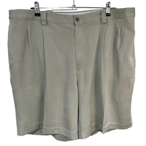 Tommy Bahama Relax Khaki 100% Silk Shorts Beige Size 40 Pleated‎ Front Casual